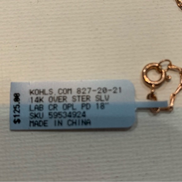 Opal Necklace. 14k Rose Gold Over Sterling Silver 18” NWT and Original Box - Picture 8 of 12